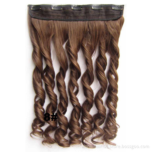Top Quality wavy clip-on hair extension body wave wig Clip in Hairpieces for girl